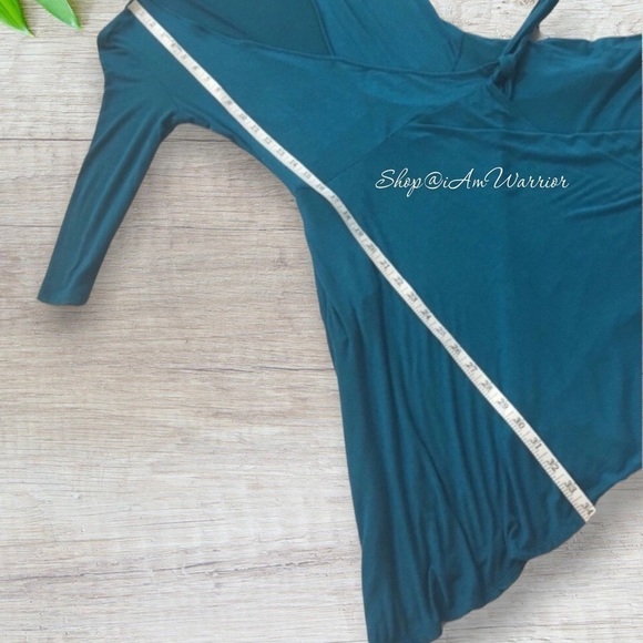 Tart teal asymmetrical wrap dress *shop@iamwarrior - Picture 7 of 9